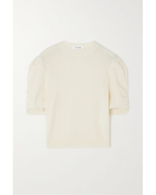 Frame Ruched Recycled Cashmere And Wool-blend Sweater