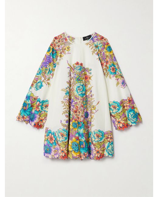 Etro Floral-print Cotton-poplin Mini Dress