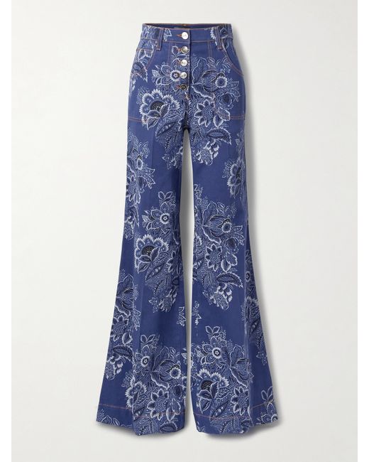 Etro Printed High-rise Flared Jeans