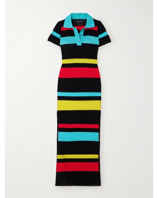 Louisa Ballou Striped Cotton Maxi Dress