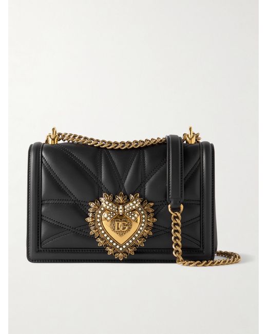 Dolce & Gabbana Devotion Embellished Leather Shoulder Bag