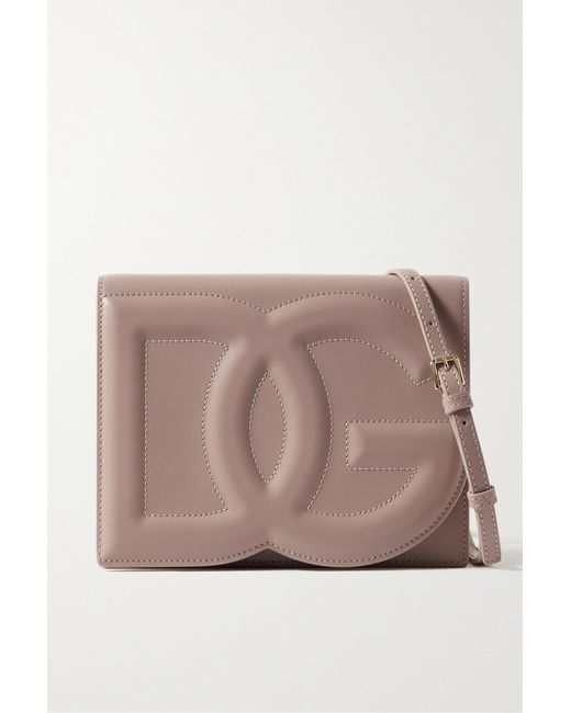 Dolce & Gabbana Embossed Leather Shoulder Bag