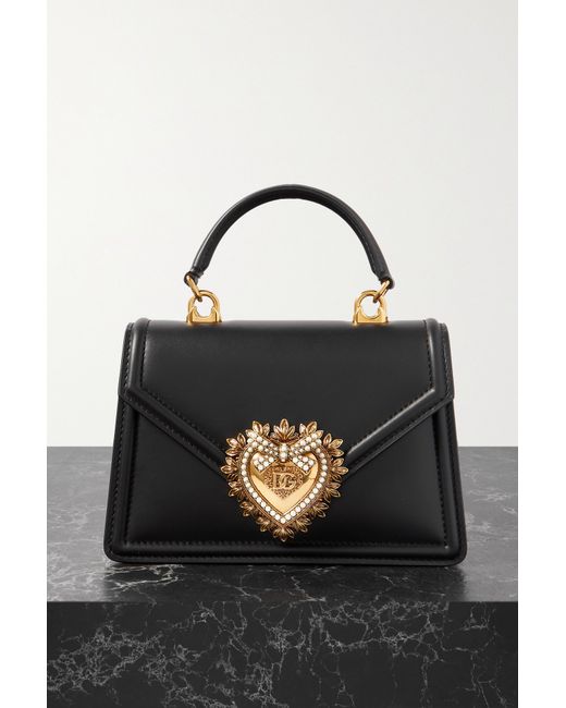 Dolce & Gabbana Devotion Small Embellished Leather Shoulder Bag