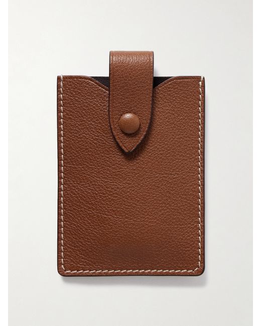 Métier Textured-leather Cardholder Tan