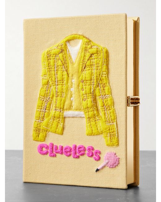 Olympia Le-Tan Clueless Embroidered Appliquéd Canvas Clutch