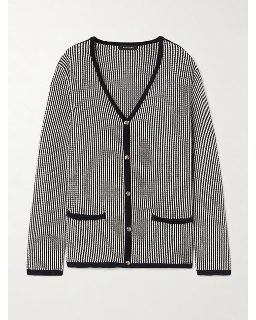 Anine Bing Dave Striped Knitted Cardigan