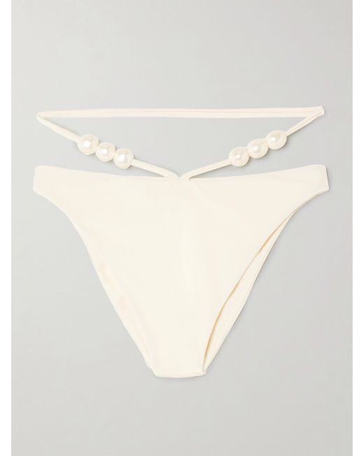 Magda Butrym Faux Pearl-embellished Bikini Briefs