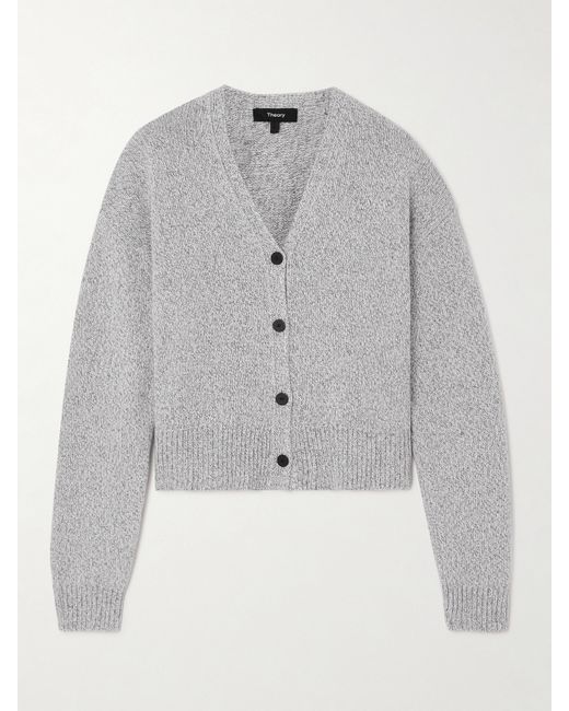 Theory Cropped Knitted Cardigan Light