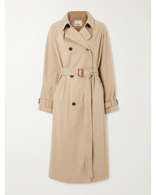 Isabel Marant Belted Double-breasted Cotton-gabardine Trench