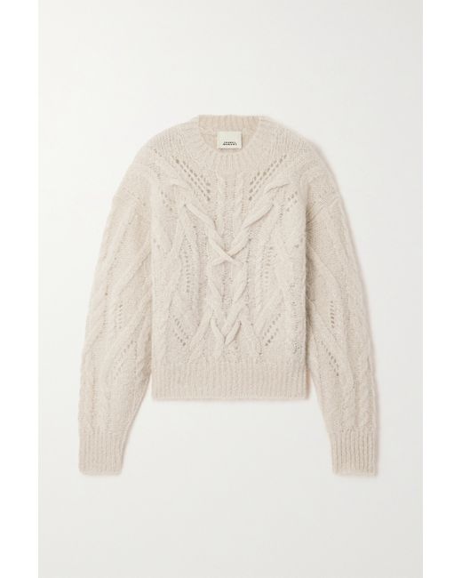 Isabel Marant Eline Cable-knit Mohair-blend Sweater