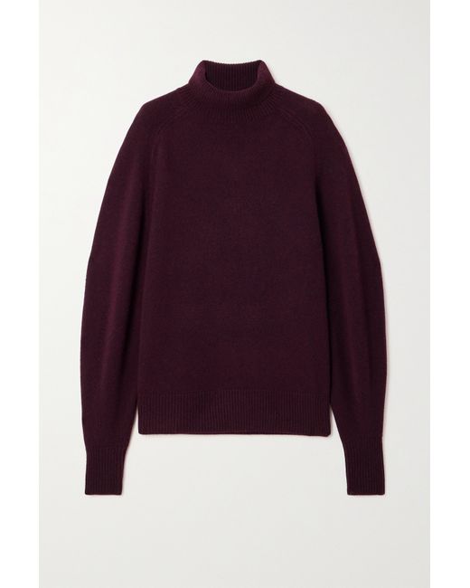 Isabel Marant Linelli Wool And Cashmere-blend Sweater Plum