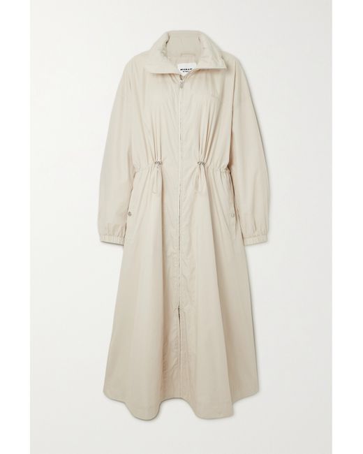 marant étoile Bertheley Embroidered Cotton-blend Shell Coat