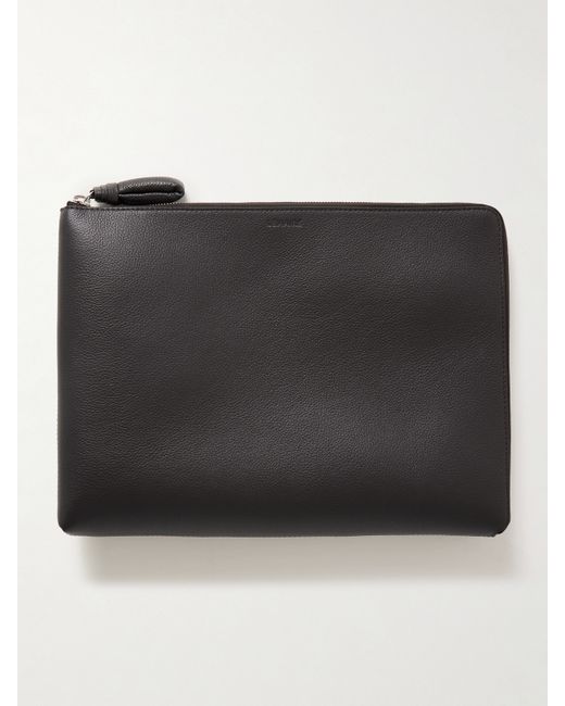 Lemaire Textured-leather Pouch Dark