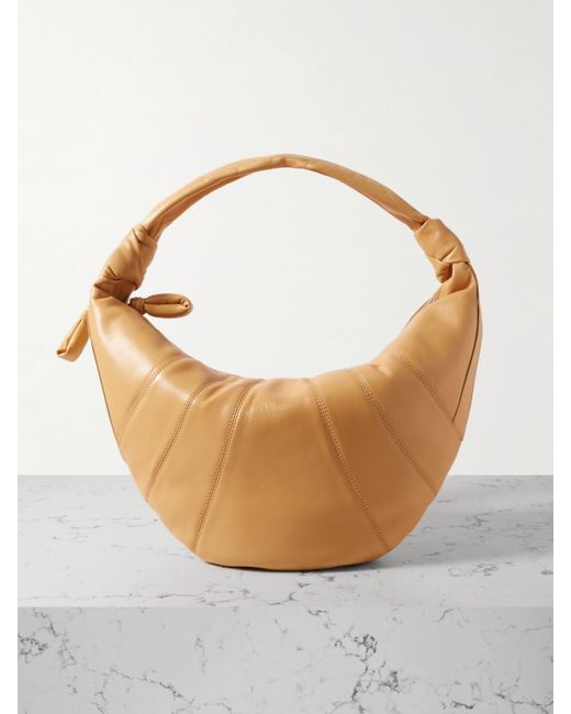 Lemaire Fortune Croissant Knotted Leather Shoulder Bag Tan