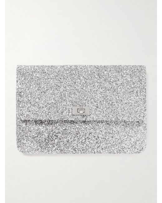 Anya Hindmarch Valorie Glittered Leather Clutch