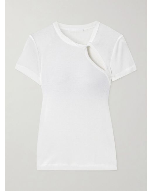 Helmut Lang Cutout Ribbed Cotton-jersey T-shirt