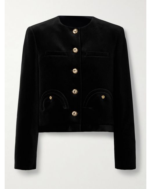 Blazé Milano Jealousy Cropped Cotton-velvet Jacket
