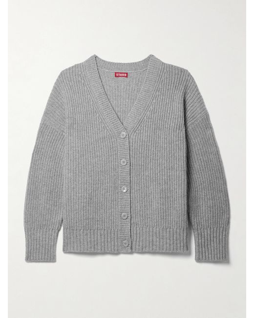 Staud Matilda Ribbed-knit Wool-blend Cardigan