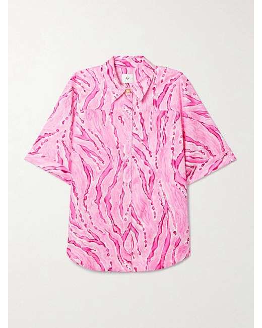 Aje Blaze Oversized Printed Cotton-poplin Shirt