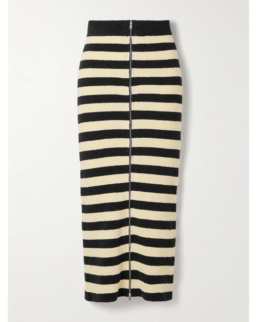 Nanushka Net Sustain Nima Striped Organic Cotton-blend Terry Midi Skirt