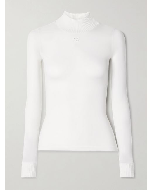 Courrèges Reedition Mesh And Ribbed-knit Top