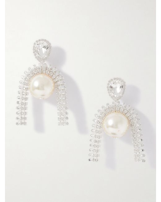 Magda Butrym tone Crystal And Faux Pearl Earrings