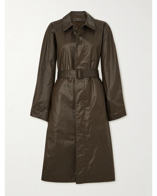 Lemaire Belted Coated-cotton Coat