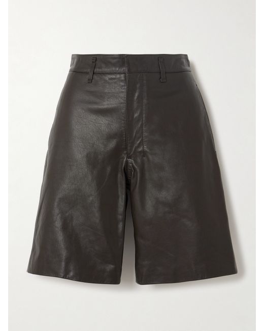 Lemaire Leather Shorts