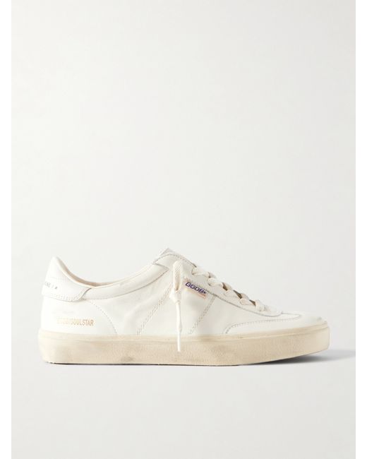 Golden Goose Soul-star Logo-print Distressed Leather Sneakers
