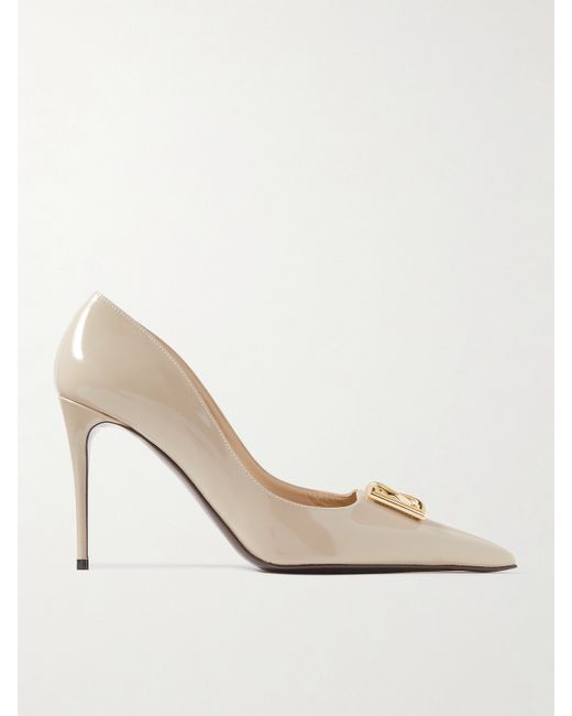 Dolce & Gabbana Formale Embellished Patent-leather Point-toe Pumps