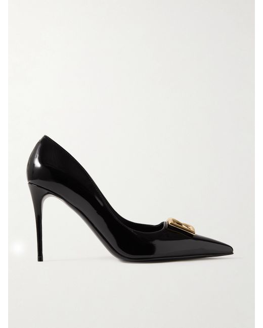 Dolce & Gabbana Formale Embellished Patent-leather Point-toe Pumps