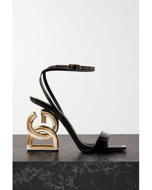 Dolce & Gabbana Keira Embellished Patent-leather Sandals