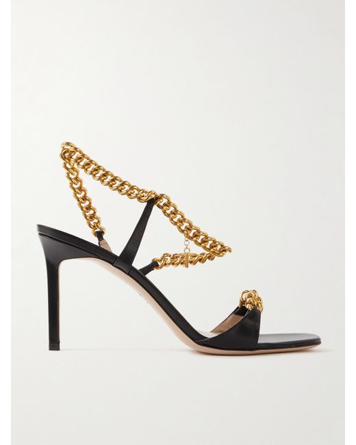 Tom Ford Zenith Chain-embellished Leather Slingback Sandals