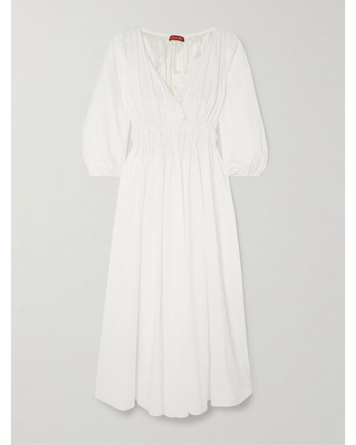 Altuzarra Kathleen Pleated Cotton-blend Poplin Midi Dress
