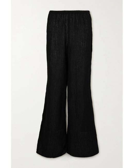 Faithful the Brand Net Sustain Melia Crinkled Linen-blend Gauze Straight-leg Pants