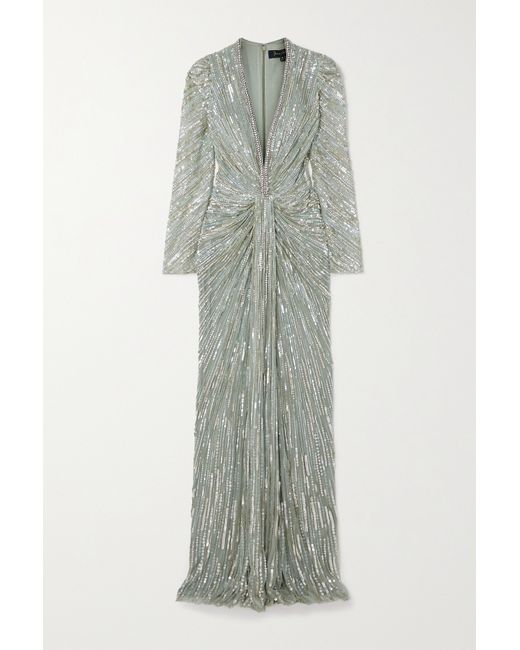 Jenny Packham Darcy Crystal-embellished Sequined Tulle Gown