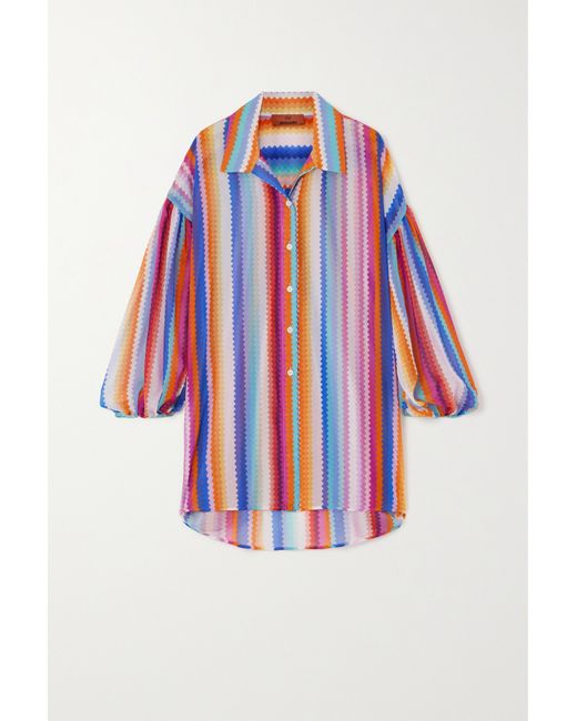 Missoni Striped Cotton And Silk-blend Voile Shirt