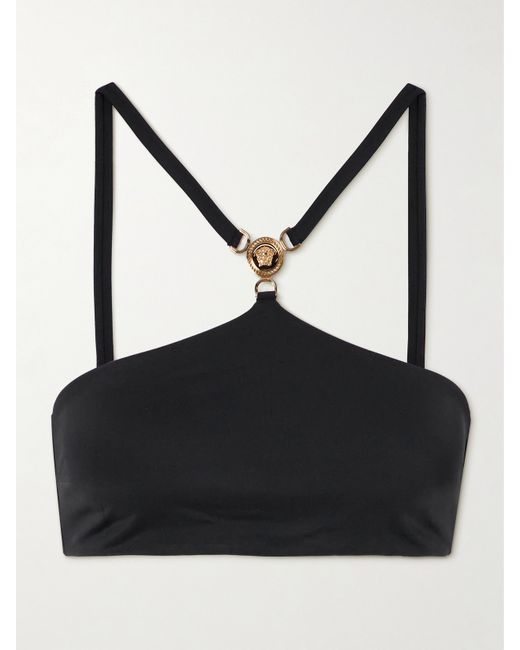 Versace Embellished Halterneck Bikini Top