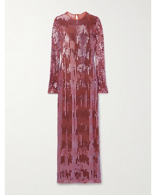 Johanna Ortiz Net Sustain Alquimia Sequin-embellished Silk-chiffon Maxi Dress