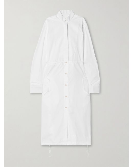 Wales Bonner Piqué-trimmed Cotton-poplin Midi Shirt Dress