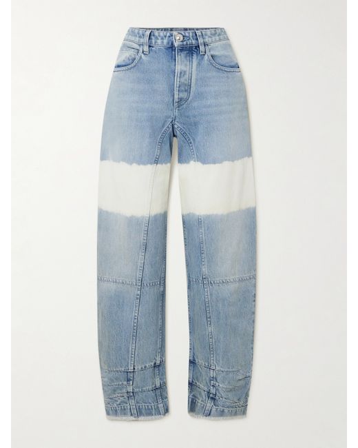 Jil Sander Cropped Bleached Paneled High-rise Tapered Jeans