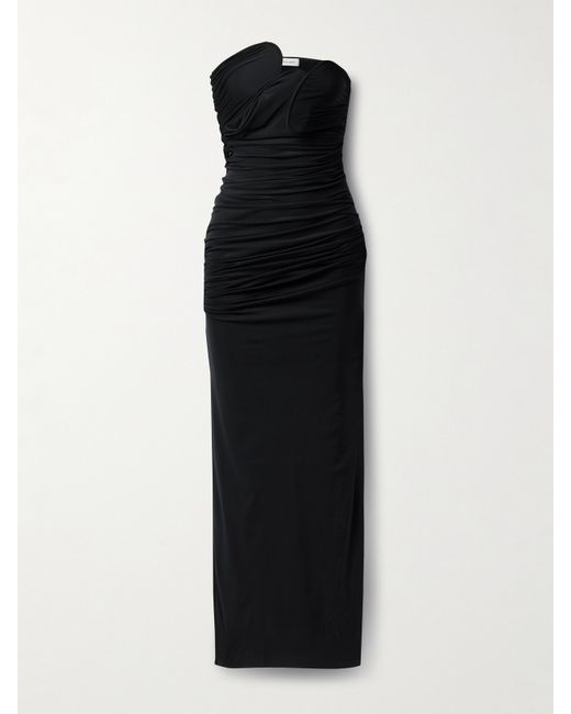 Christopher Esber Encompassed Strapless Ruched Jersey Maxi Dress