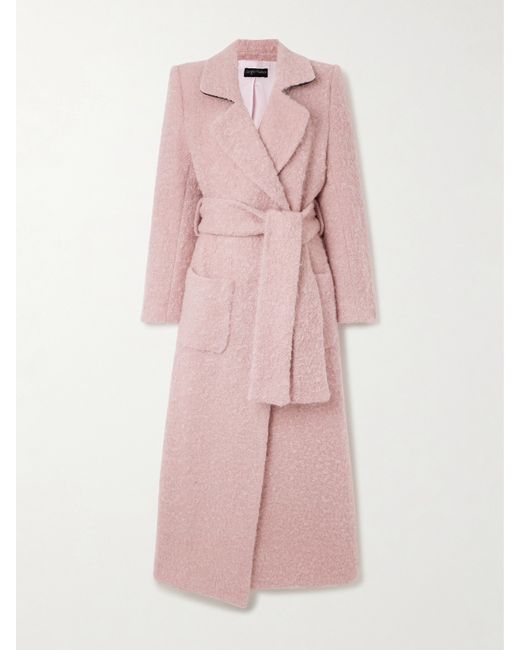 Sergio Hudson Belted Mohair And Wool-blend Coat Antique rose