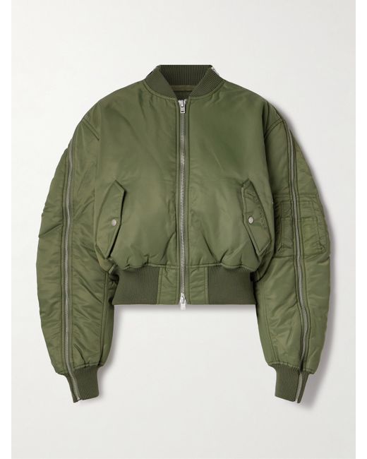 Acne Studios Cropped Padded Shell Bomber Jacket Army