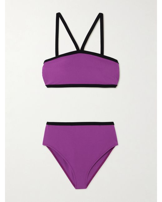 Lisa Marie Fernandez Net Sustain Two-tone Crepe Bikini