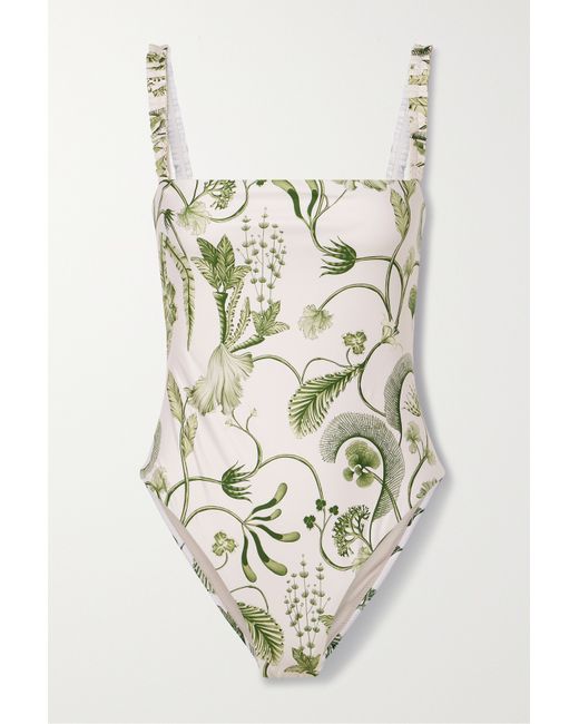 Agua by Agua Bendita Net Sustain Limon Habitat Floral-print Recycled Swimsuit