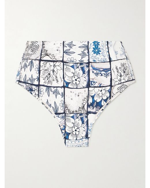 Agua by Agua Bendita Net Sustain Magenta Porcelaina Floral-print Recycled Bikini Briefs