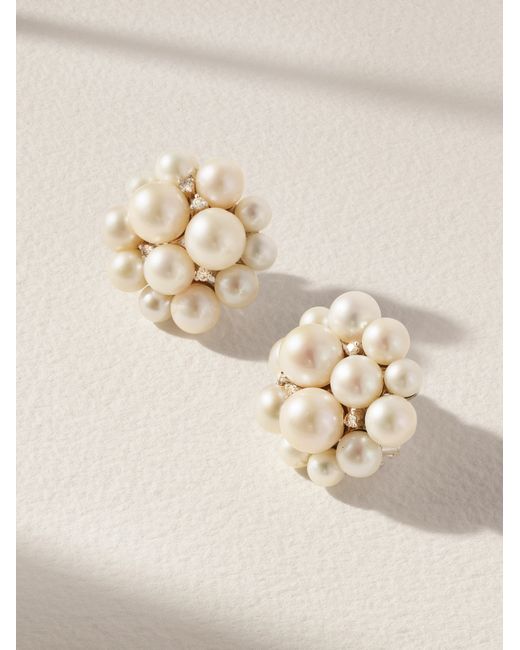 Amrapali London 18-karat White Pearl And Diamond Earrings