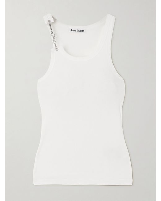 Acne Studios Chain-embellished Ribbed Cotton Tank Top