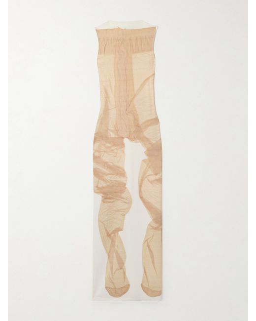 Acne Studios Printed Stretch-jersey Maxi Dress Neutral
